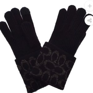 COACH Black Tech Friendly Knit Winter Gloves NWT